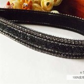 {28元 刘海帖头饰品发饰品发箍碎发魔法贴 长款 }水钻 黑紫钻