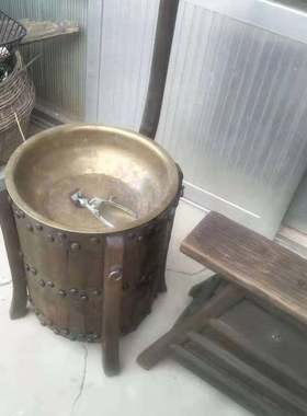 老物件怀旧收藏理髲挑子老式剃y发挑E子剃发匠老行当工具博物馆装