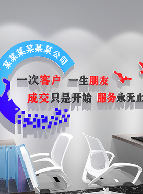 汽车贴膜店背景墙贴房产中介门店布置公司企业办公室励志文化标语