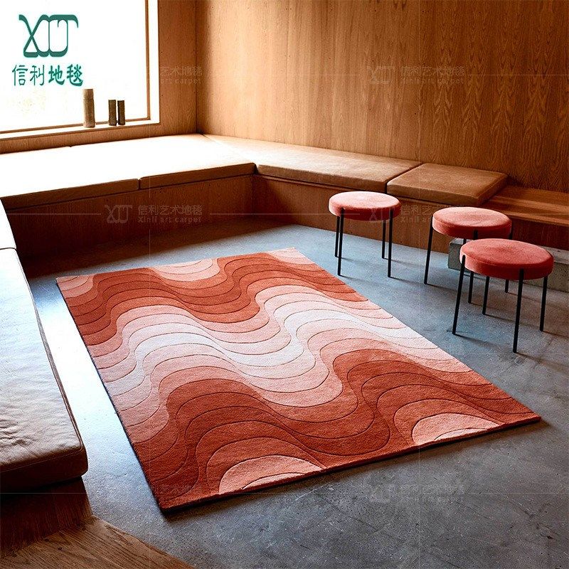 客厅地毯腈纶渐变色样板间手工枪刺簇绒书房现代简约条纹卧室床尾,畜牧/养殖物资,特种养殖设备,淘宝优惠券,粉丝福利购,淘宝优惠卷