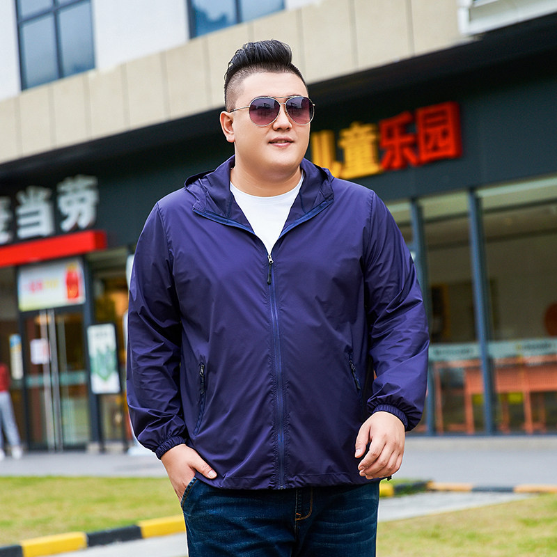 小众高货2023夏季男士薄款防晒衣夹克加肥加大码宽松透气胖子运动