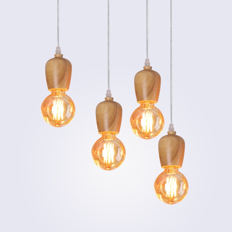 Modern Simple Solid Wood Pendant Lights Restaurant Cafe Livi