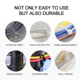100PCS 150mm Self locking Nylon Cable Ties Plastic Zip Tie