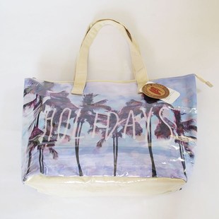 日单 大容量pvc防水沙滩包 海边度假包 手提包拉链帆布包女单肩包