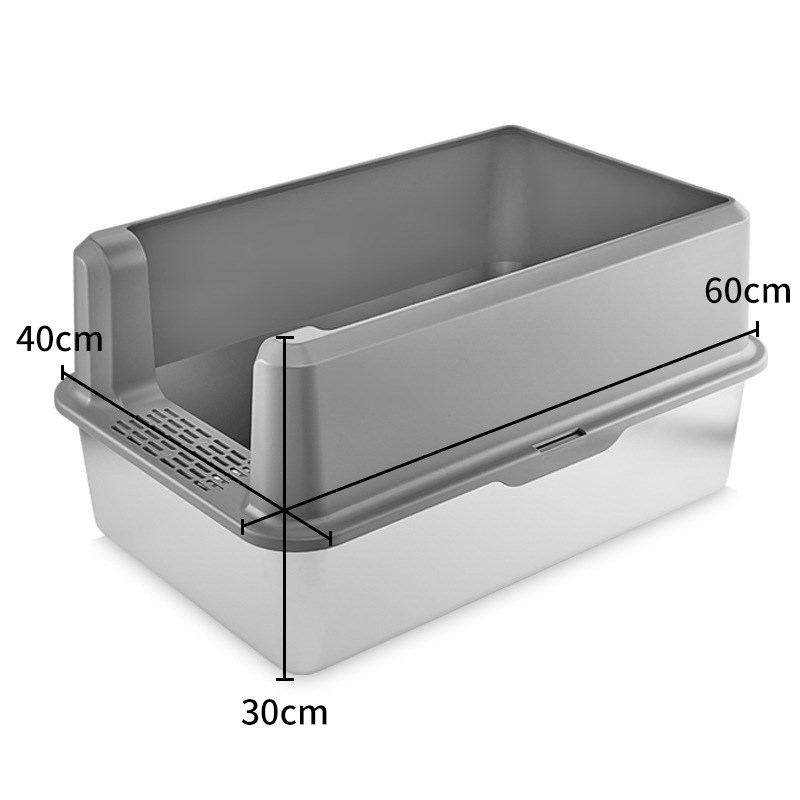猫砂盆不锈钢猫厕所防外溅猫屎盆缅因猫可用加大加厚没抓痕