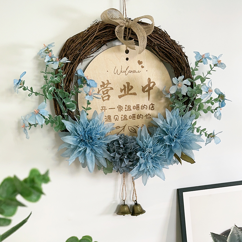 北欧花环墙面装饰壁挂卧室客厅卧室服装店进门口墙上遮丑挂件门牌