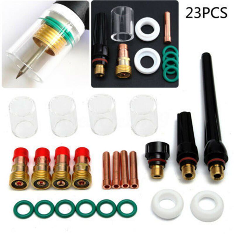 23pcs/set TIG Welding Torch Gas Lens Parts 10 Heat  Collet K