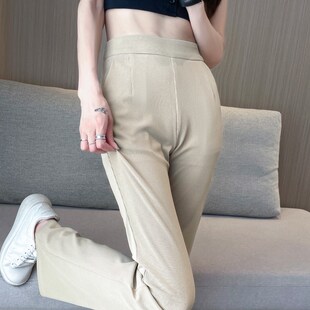冰丝微喇叭裤子女夏季薄款2023新款休闲垂感雪纺窄版阔Z腿直筒女