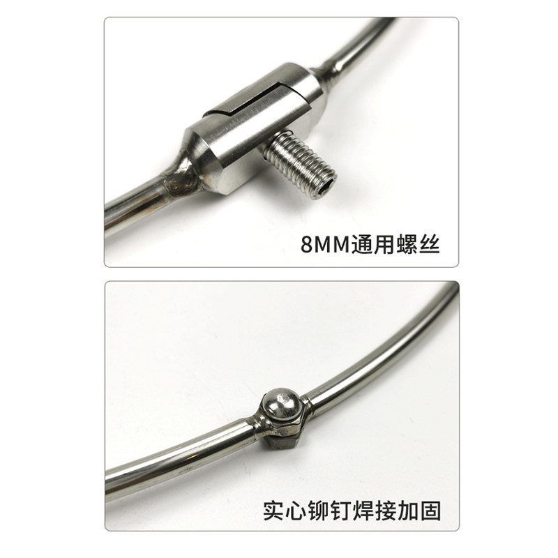 现货不锈钢实心抄网头可折叠大力马大网眼小眼抓鱼网兜抄网圈大物
