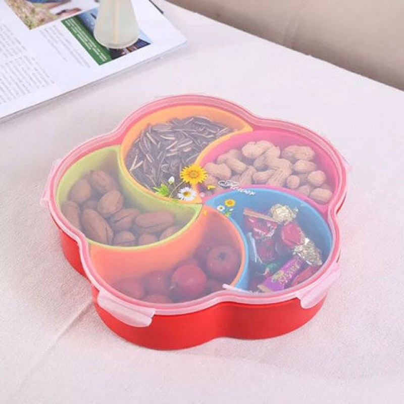客厅带盖分格h干果盘坚果盘家用零食收纳盒糖果盒创意瓜子水果盘