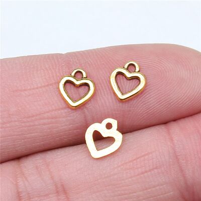 速发WYSIWYG 40pcs Charms 8x7mm Hollow Heart Charms For Jewel