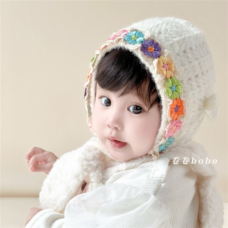 婴儿帽子秋冬护耳加厚保暖女宝宝护囟门胎帽公主彩色花朵宫廷帽,童装/婴儿装/亲子装,帽子,淘宝优惠券,粉丝福利购,淘宝优惠卷