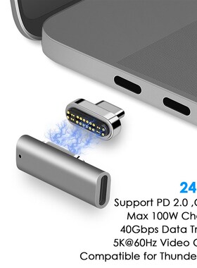 24pin Compatible for Thunderbolt 3 Magnetic Adapter 40Gbps