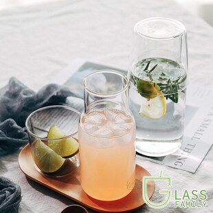 Glass Water Carafe Set with Tumbler Borosilicate Glass Water