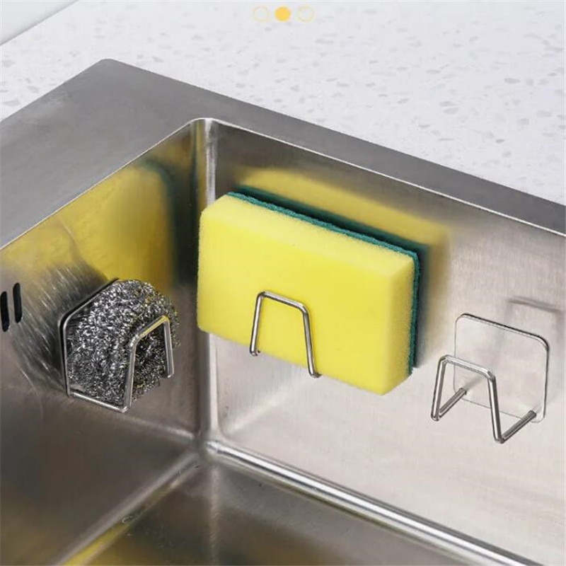 推荐Kitchen Stainless Steel Sink Shelf Sponges Holders Adhes