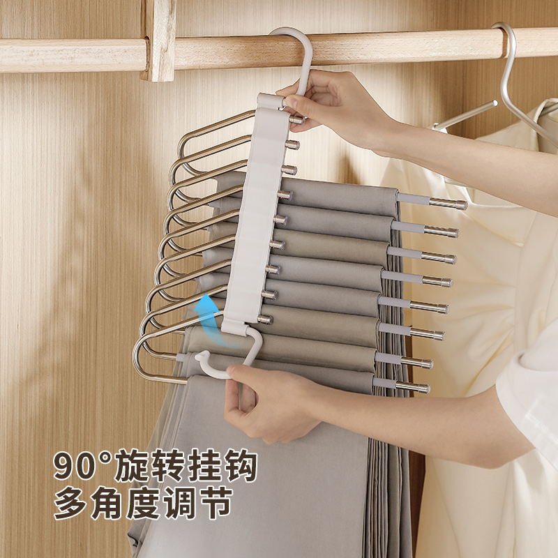 折叠裤架衣柜g内置家用多层专用裤夹多功能收纳神器裤挂架裤子衣