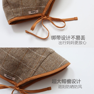 婴儿帽子秋冬款新生幼儿耳朵大帽簷帽子男童女宝宝秋遮阳儿童保暖