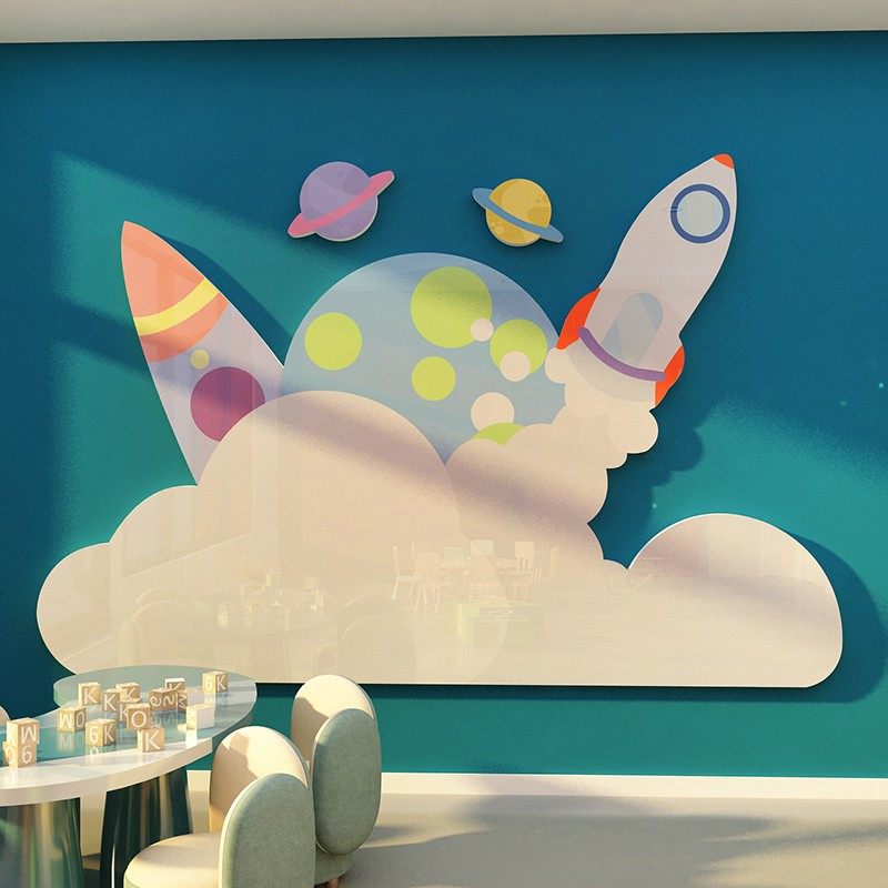太空环创主题宇宙星球贴纸幼儿园墙面装饰材料布置科学教室楼梯框,家居饰品,软装墙贴,淘宝优惠券,粉丝福利购,淘宝优惠卷