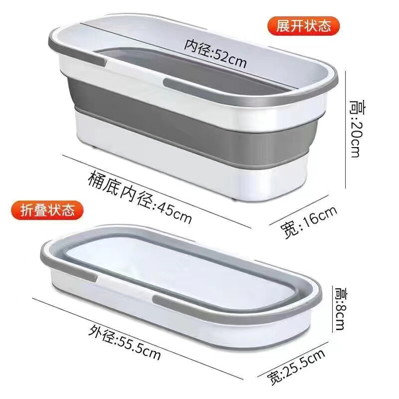 拖把折叠水桶塑料拖把桶提手储水拖地盆拖把家用一拖净免手洗方形