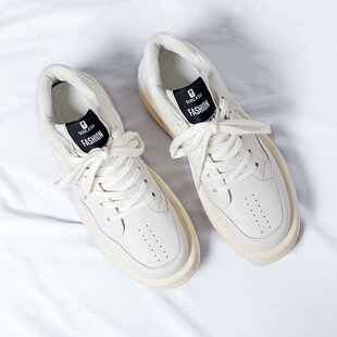 春季男鞋国潮白色板鞋小众高街厚底增高面包鞋情侣百搭运动老爹鞋