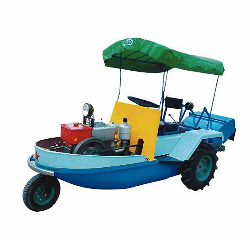 柴油乘坐水田旱地两用旋耕机微耕机水稻田藕田深水田农机机耕船