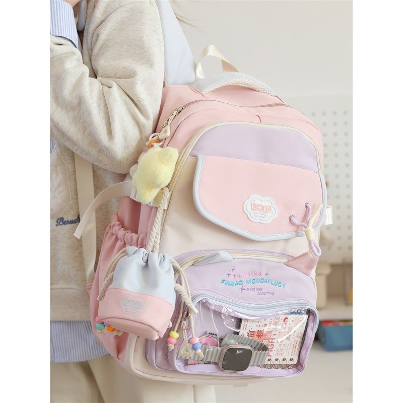 高颜值透明痛包双肩包2025年新款大容量背包可爱初高中学生书包女