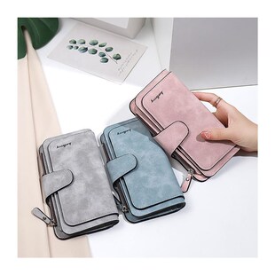 卡包女士精致软皮磨砂钱包女长款多卡位折叠卡包钱包一体包女