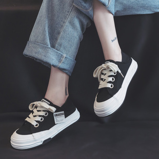 双向奔赴!紫色半拖帆布鞋女2023年时尚百搭新款一脚蹬懒人小白鞋