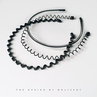 男士黑色金属发箍洗脸用发窟运动隐形背头压发固定头箍不勒头发卡