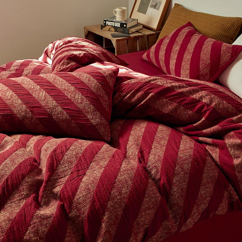 新款高级感婚庆全棉四件套红色床单婚嫁喜被新婚被套1.2m床笠床品,床上用品,婚庆床品套件,淘宝优惠券,粉丝福利购,淘宝优惠卷