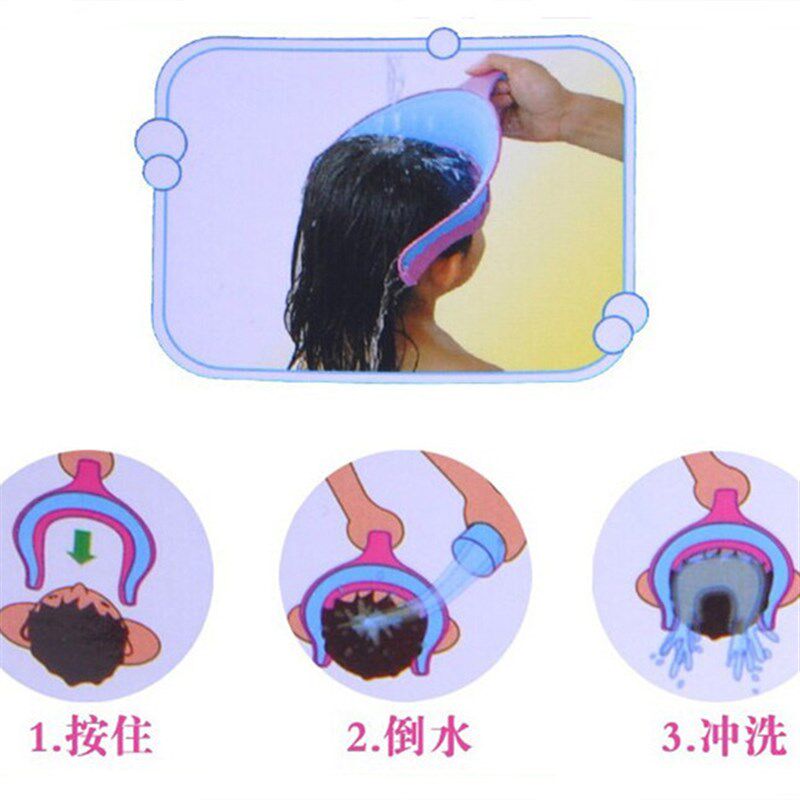 硅胶可调节小孩j儿童洗发帽幼儿宝宝洗头神器婴儿洗澡沐浴防水帽