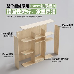 分段式免拉手实木衣柜成品ENF级家用卧室一门到顶储物收纳大衣橱