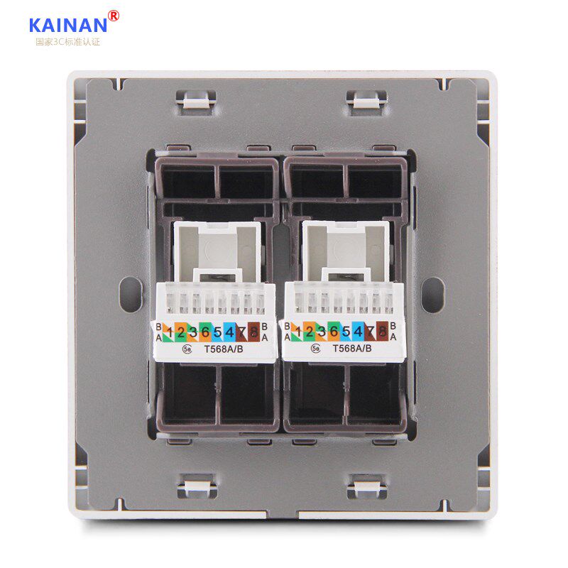 二位电脑插座开关插座网线插座电脑双口网络插座面板网络开关面板