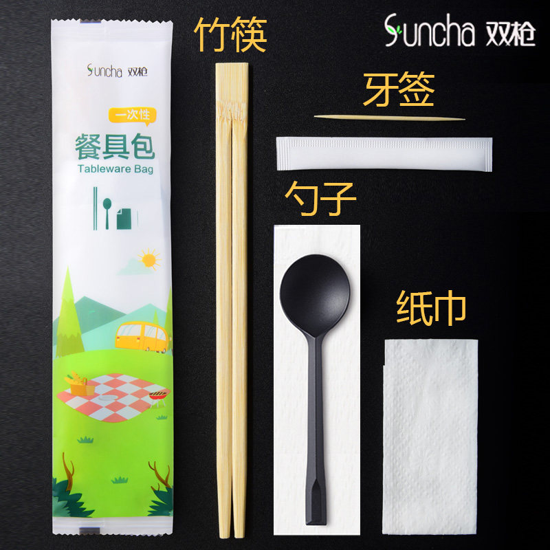 小众高货双枪一次性筷子家用餐具饭店专用便宜快餐卫生竹筷方便独