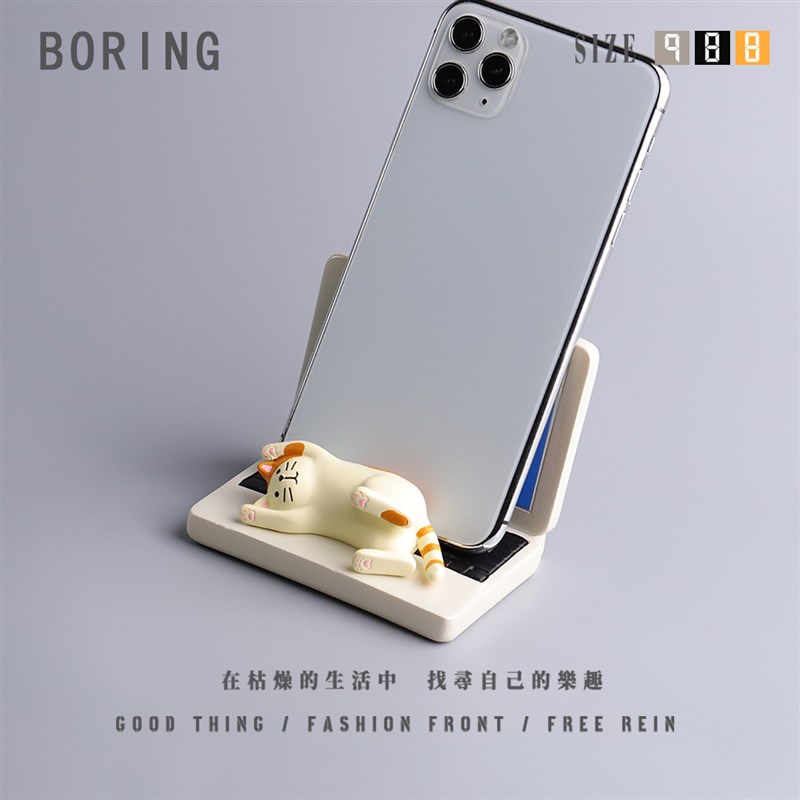 遇见丨笔记本猫咪手机支架可爱软萌动物桌面摆件办公W送女生小礼