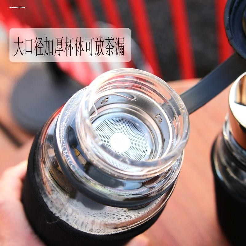 现货速发家用耐高温玻璃杯男款高硼硅水杯防烫保温杯防摔大容量钢