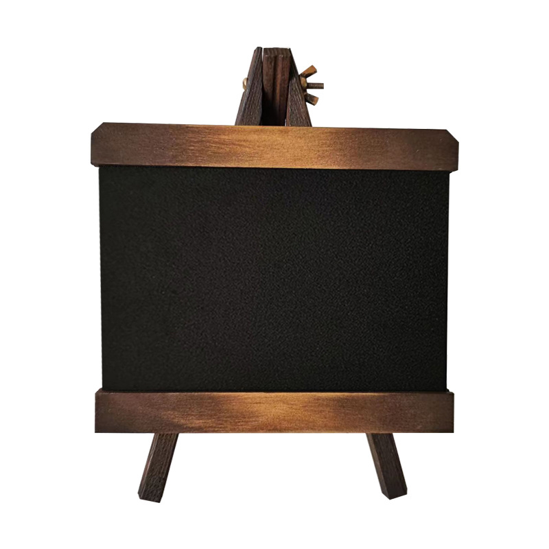 复古实木可擦手写小黑板桌面留言板E抽拉支架咖啡店铺展示牌无磁
