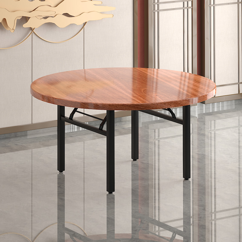 圆桌版面吃饭餐桌圆形实木毯面转盘家用餐K厅饭店大排档夜宵摊桌