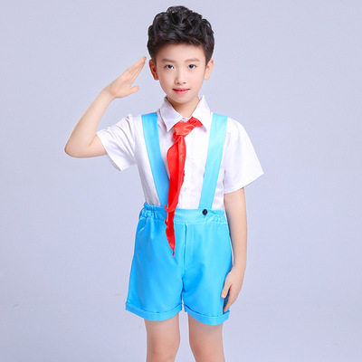 小辫子和山妞妞演出服装儿童少先队员朗读表演服我是w红领巾合唱