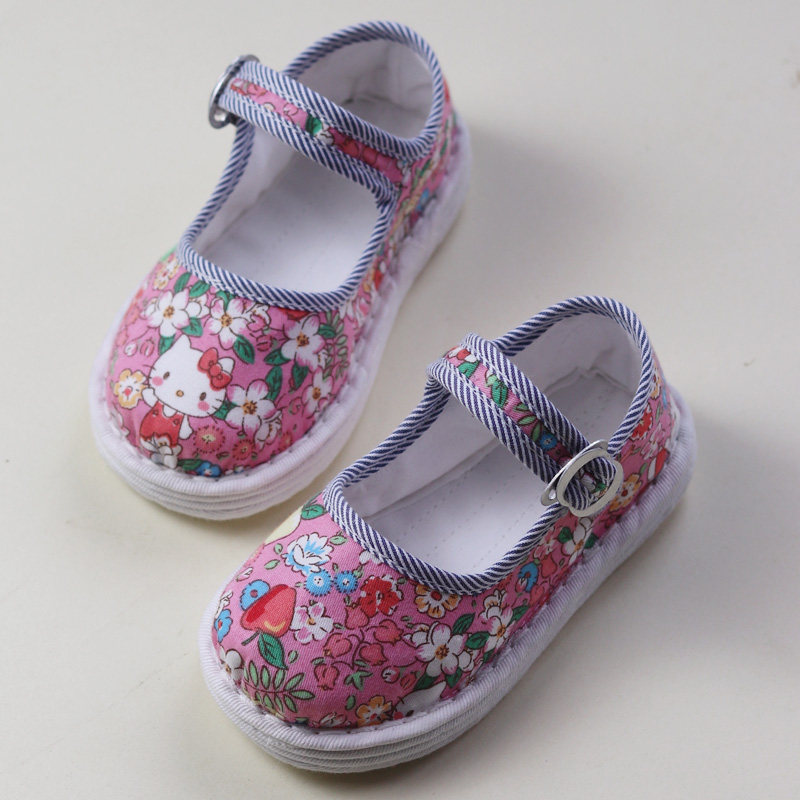 手纳千层底儿童布鞋 吸汗透气 粉色卡通浅口 手工纳底 女宝学步鞋,童鞋/婴儿鞋/亲子鞋,学步鞋,淘宝优惠券,粉丝福利购,淘宝优惠卷
