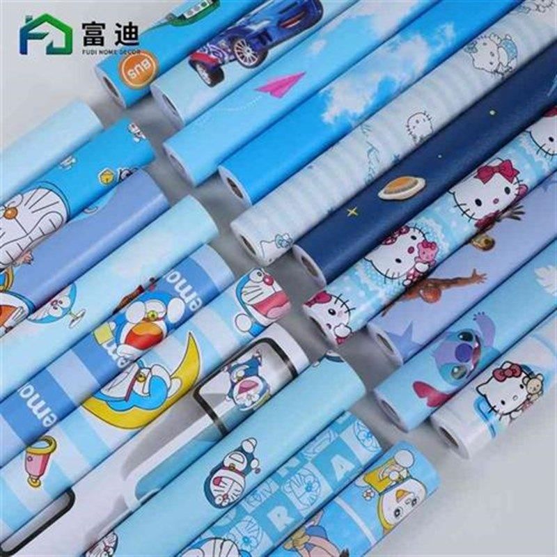 自粘防水防潮壁纸o卡通卧室少儿房男孩女孩宿舍墙纸即时贴,家居饰品,涂鸦墙贴,淘宝优惠券,粉丝福利购,淘宝优惠卷