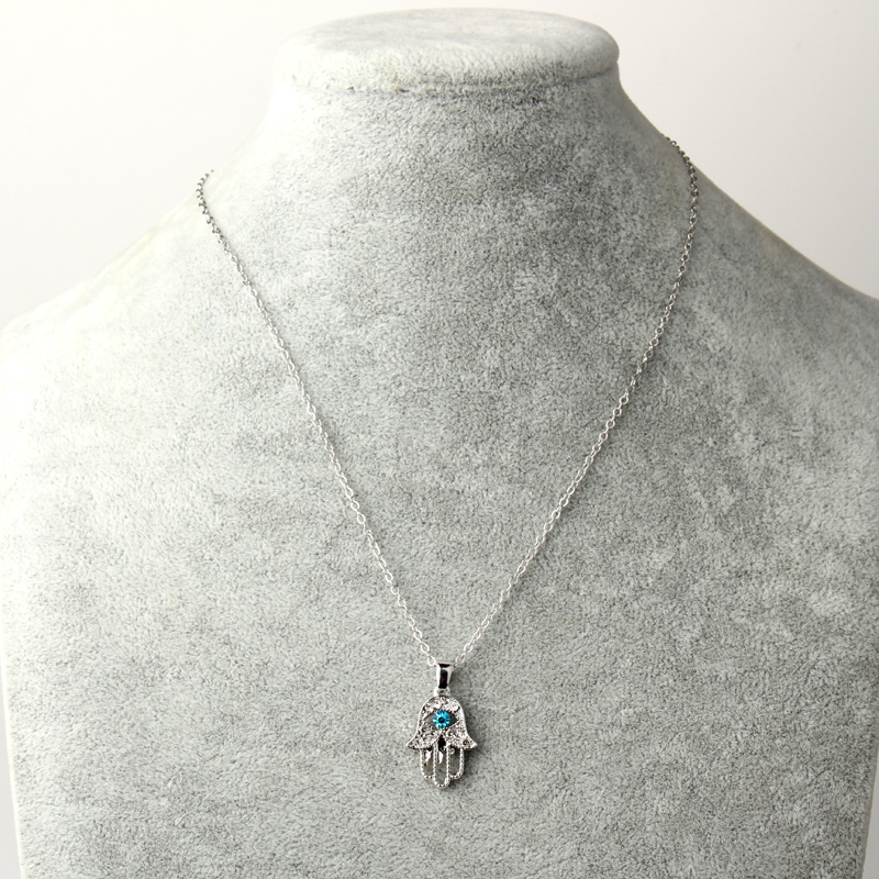 新品1PC Turkish Crystal Evil Eye Hand Hamsa Pendant Necklace