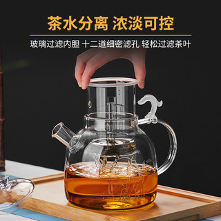 高大黑玻璃水壶耐高温大容量超硼可烧水泡茶壶3升安化.硅茶煮茶壶