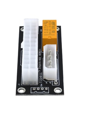 Black Dual PS Power Supply Sync Adapter Add2psu ATX 24Pin To