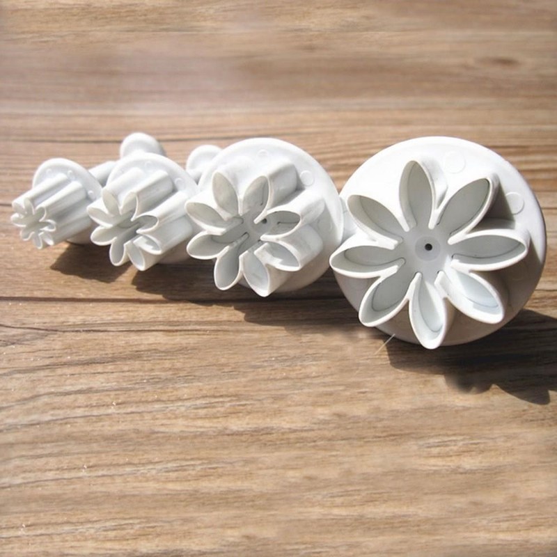 速发4Pcs/Set Daisy Flower Cookie Sunflower Plunger Cutter Su