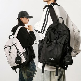 港版时尚背包男双肩2025新款机车风书包男大学生轻便设计感高中女