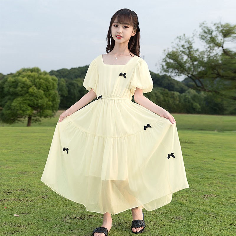 现货女童连衣裙夏款2024新款洋气夏季大儿童O公主裙夏装女孩雪纺