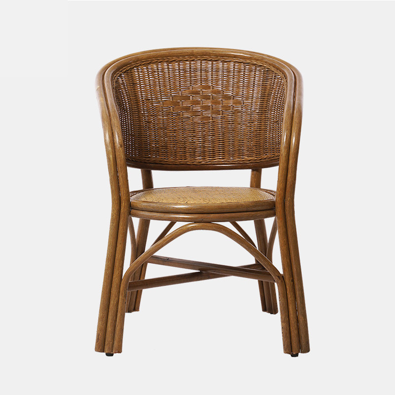 藤椅 老人椅高靠背户外休闲阳台办公麻将椅 印尼天然单人真藤椅子