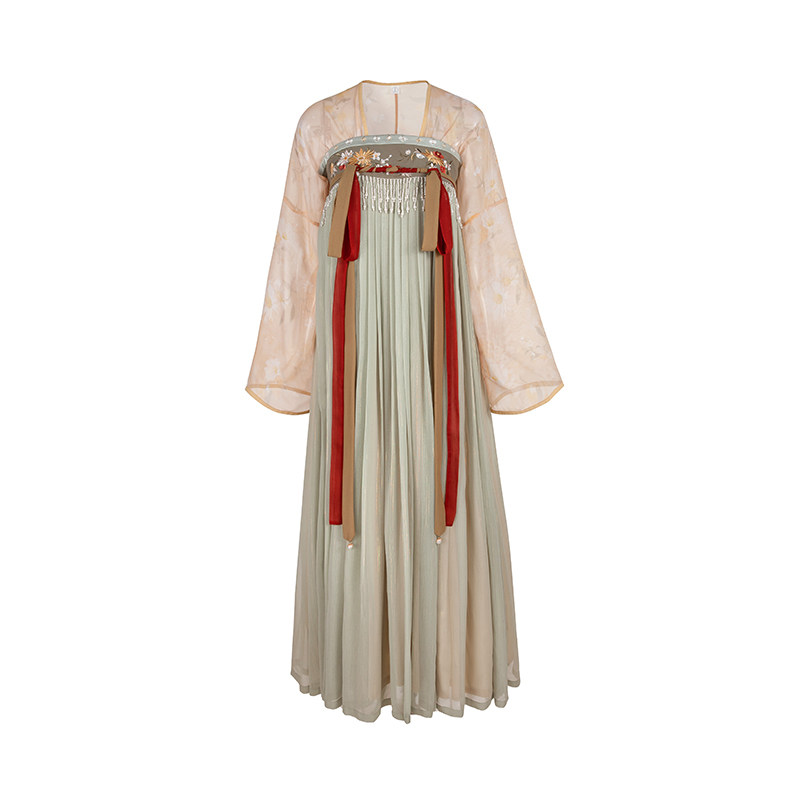 【十三余 小豆蔻儿】[春归] 刺绣对襟上衫一片式齐胸下裙唐制汉服