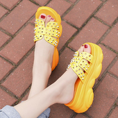 增高旅游拖鞋 学生厚底坡跟凉拖 两穿网红外穿沙滩鞋 女夏季 2020新款